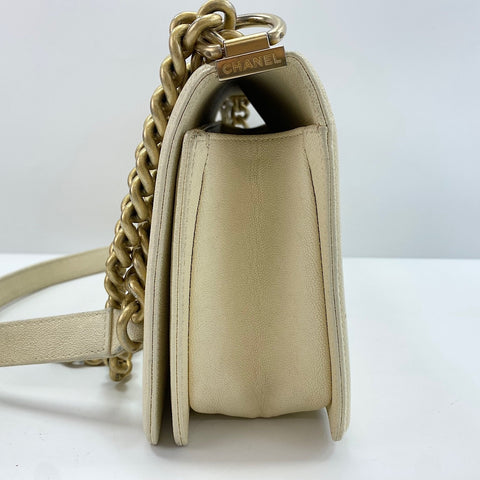 CHANEL Boy Chanel Medium Shoulder Bag white WS30407