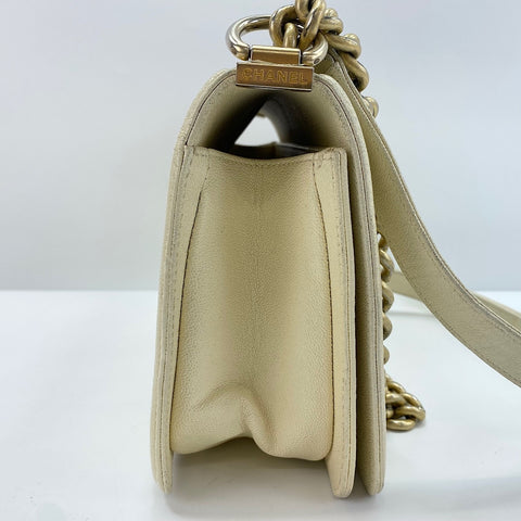 CHANEL Boy Chanel Medium Shoulder Bag white WS30407