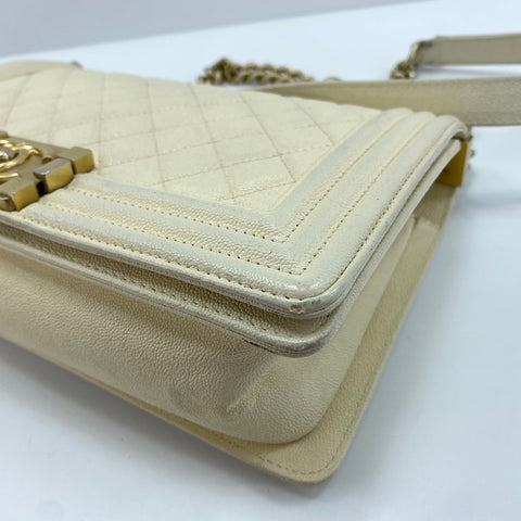 CHANEL Boy Chanel Medium Shoulder Bag white WS30407