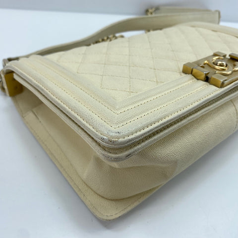 CHANEL Boy Chanel Medium Shoulder Bag white WS30407