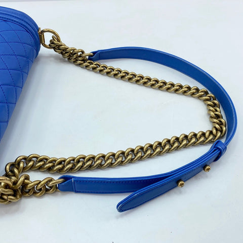 CHANEL Boy Chanel Medium Shoulder Bag blue WS30412
