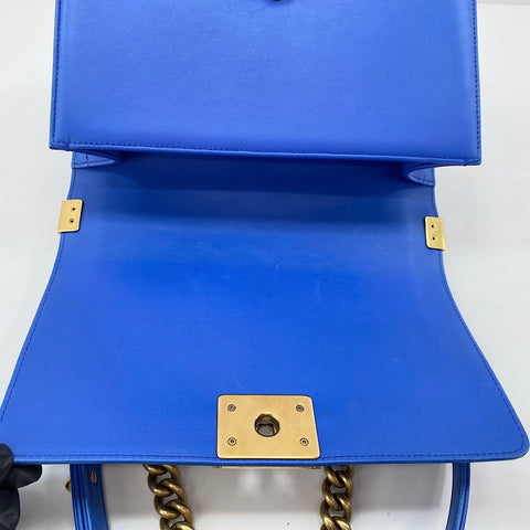 CHANEL Boy Chanel Medium Shoulder Bag blue WS30412