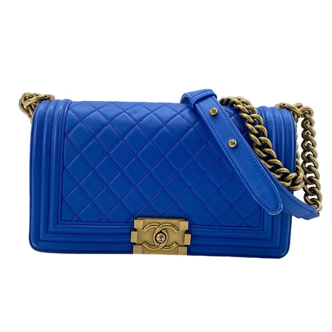 CHANEL Boy Chanel Medium Shoulder Bag blue WS30412