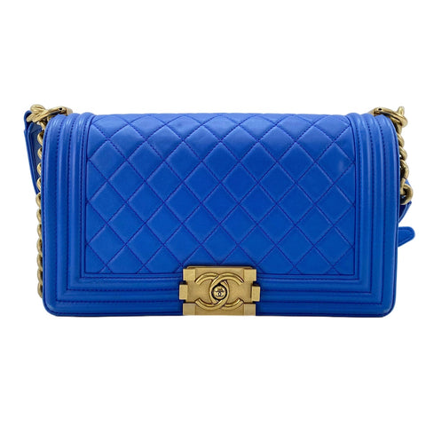 CHANEL Boy Chanel Medium Shoulder Bag blue WS30412