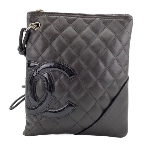 CHANEL Cambon Line Shoulder Bag Brown WS30414