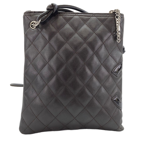 CHANEL Cambon Line Shoulder Bag Brown WS30414