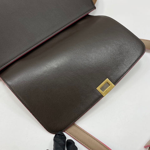 CELINE Trapeze 2WAY Handbag Brown WS30441