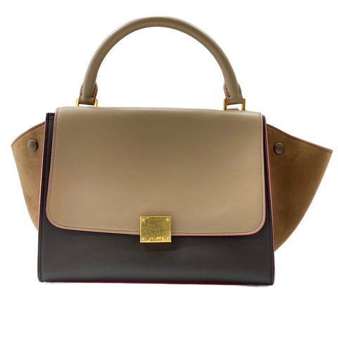 CELINE Trapeze 2WAY Handbag Brown WS30441