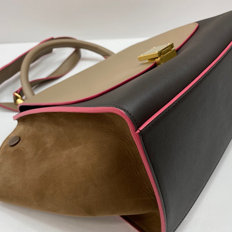 CELINE Trapeze 2WAY Handbag Brown WS30441