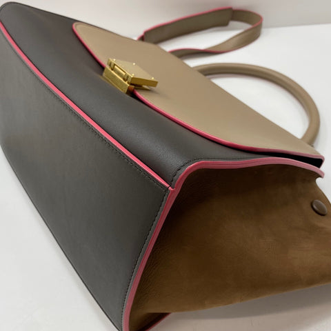 CELINE Trapeze 2WAY Handbag Brown WS30441