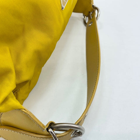 PRADA Tessuto nylon triangular logo Shoulder Bag yellow WS30446