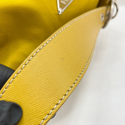 PRADA Tessuto nylon triangular logo Shoulder Bag yellow WS30446
