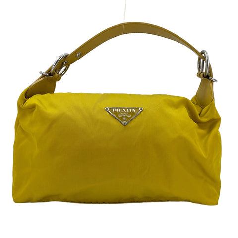 PRADA Tessuto nylon triangular logo Shoulder Bag yellow WS30446