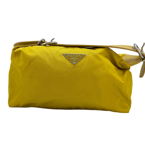 PRADA Tessuto nylon triangular logo Shoulder Bag yellow WS30446