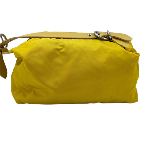 PRADA Tessuto nylon triangular logo Shoulder Bag yellow WS30446