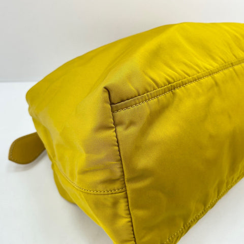 PRADA Tessuto nylon triangular logo Shoulder Bag yellow WS30446