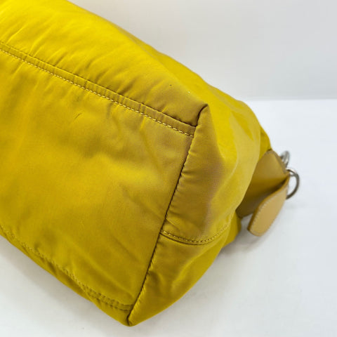 PRADA Tessuto nylon triangular logo Shoulder Bag yellow WS30446
