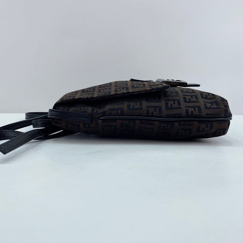 FENDI Zucchino Shoulder Bag Brown WS30447