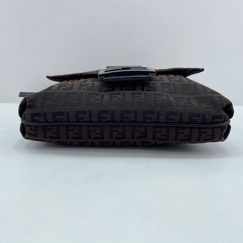 FENDI Zucchino Shoulder Bag Brown WS30447