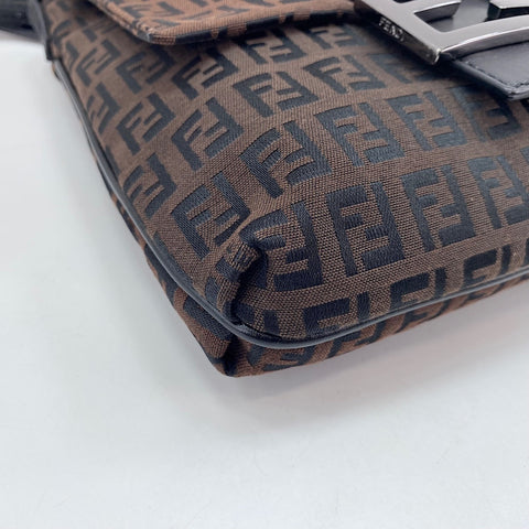 FENDI Zucchino Shoulder Bag Brown WS30447
