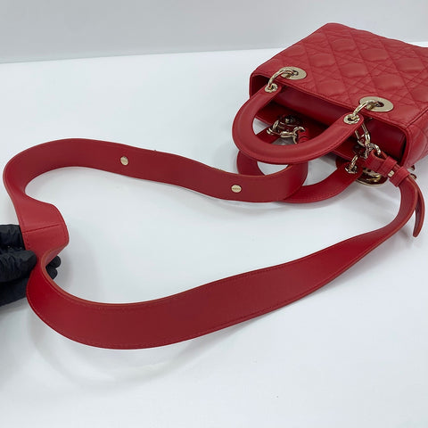 Christian Dior Lady Dior 2WAY Handbag Red WS30476