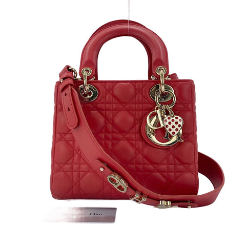 Christian Dior Lady Dior 2WAY Handbag Red WS30476