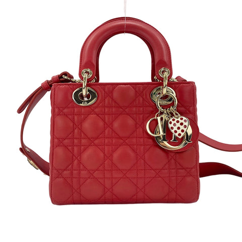 Christian Dior Lady Dior 2WAY Handbag Red WS30476