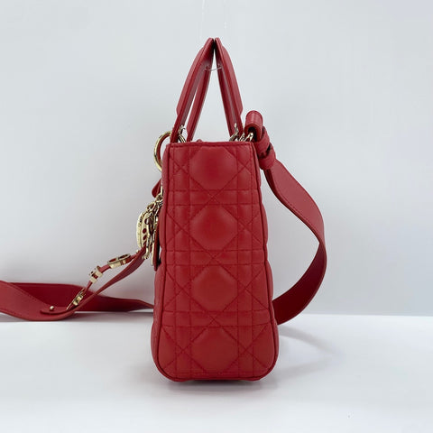 Christian Dior Lady Dior 2WAY Handbag Red WS30476