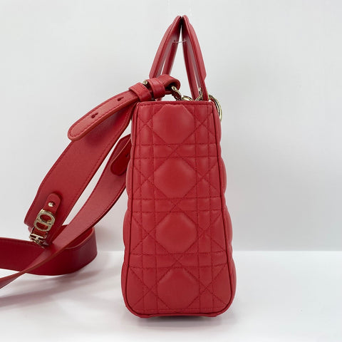 Christian Dior Lady Dior 2WAY Handbag Red WS30476