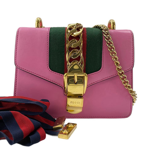 GUCCI Sylvie Shelley Shoulder Bag pink WS30481