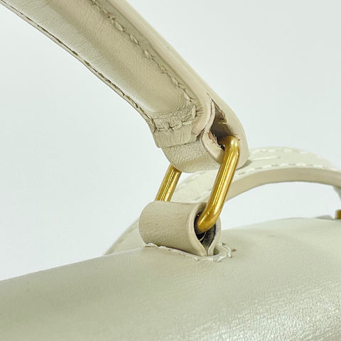 YVES SAINT LAURENT Cassandra 2WAY Handbag beige WS30484