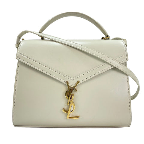 YVES SAINT LAURENT Cassandra 2WAY Handbag beige WS30484