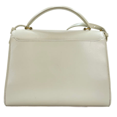 YVES SAINT LAURENT Cassandra 2WAY Handbag beige WS30484