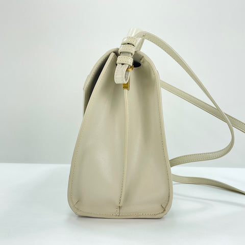 YVES SAINT LAURENT Cassandra 2WAY Handbag beige WS30484
