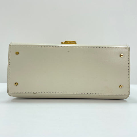 YVES SAINT LAURENT Cassandra 2WAY Handbag beige WS30484