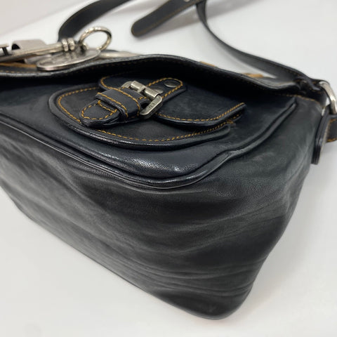 Christian Dior Gaucho mini Shoulder Bag black WS30492