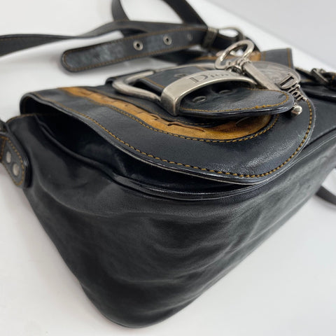 Christian Dior Gaucho mini Shoulder Bag black WS30492