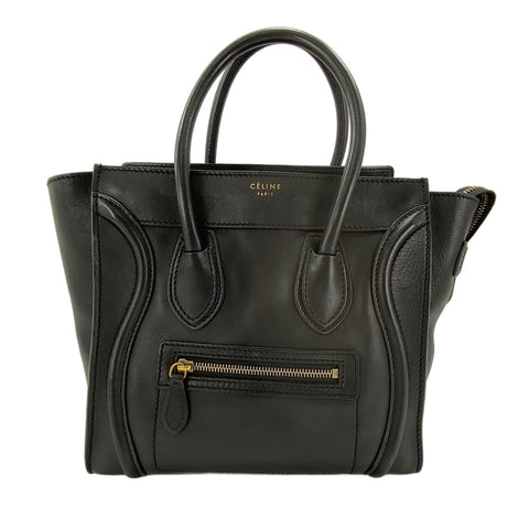CELINE Luggage Micro Shopper Handbag black WS30509