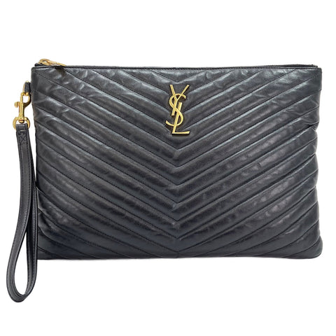 YVES SAINT LAURENT V-stitch, Cassandra Clutch bag black WS30518