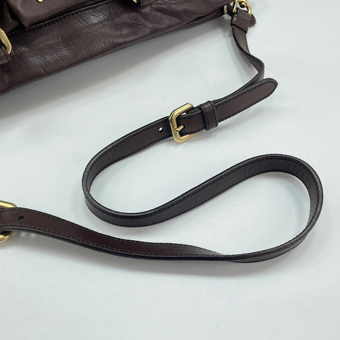 PRADA 2WAY Handbag Brown WS30521