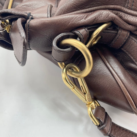 PRADA 2WAY Handbag Brown WS30521