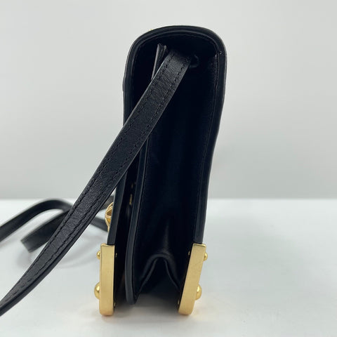 PRADA Cahier Studs Shoulder Bag black WS30535