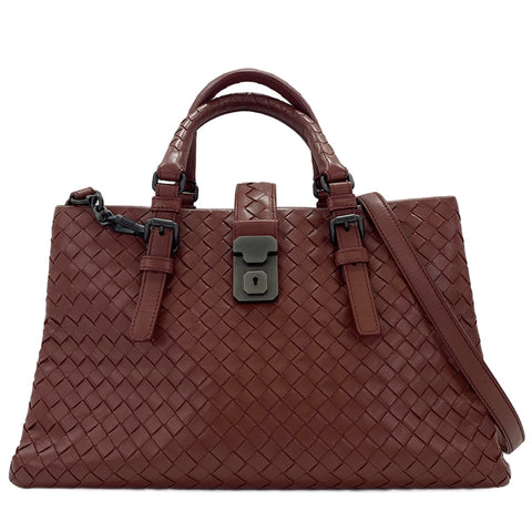BOTTEGAVENETA INTRECCIATO Roma 2WAY Handbag wine-red WS30538