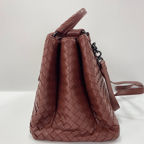 BOTTEGAVENETA INTRECCIATO Roma 2WAY Handbag wine-red WS30538