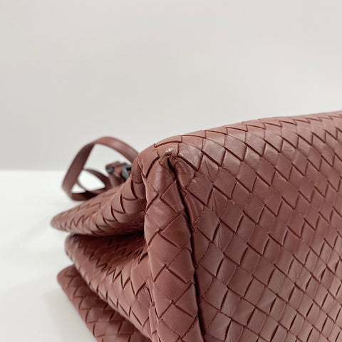 BOTTEGAVENETA INTRECCIATO Roma 2WAY Handbag wine-red WS30538