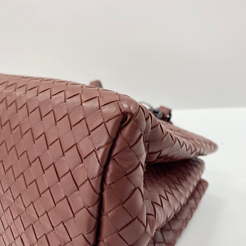 BOTTEGAVENETA INTRECCIATO Roma 2WAY Handbag wine-red WS30538