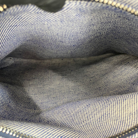 Miu Miu Jacquard Logo Denim Tote Bag blue WS30540
