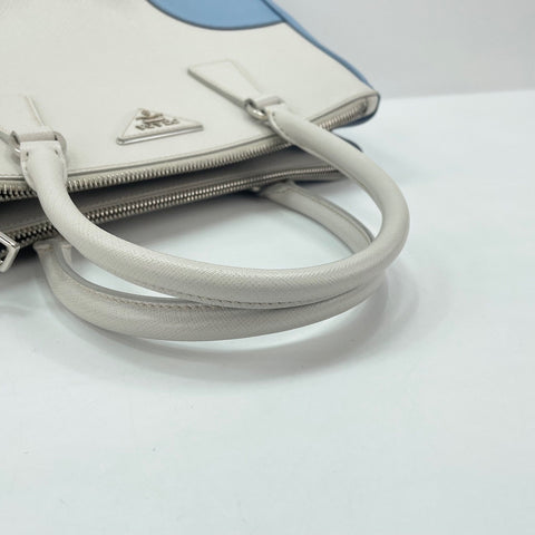 PRADA Saffiano Lux 2WAY Handbag blue WS30544