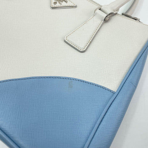 PRADA Saffiano Lux 2WAY Handbag blue WS30544