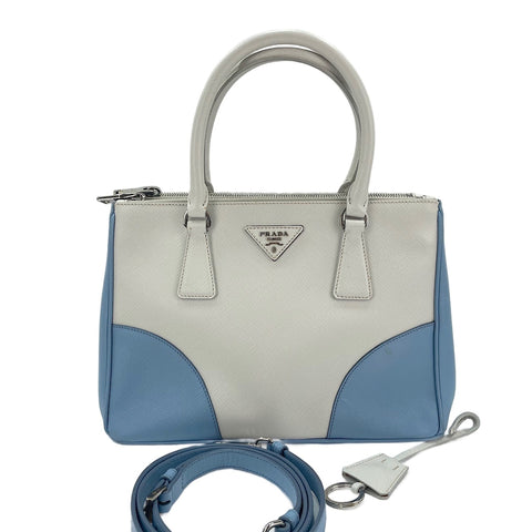 PRADA Saffiano Lux 2WAY Handbag blue WS30544